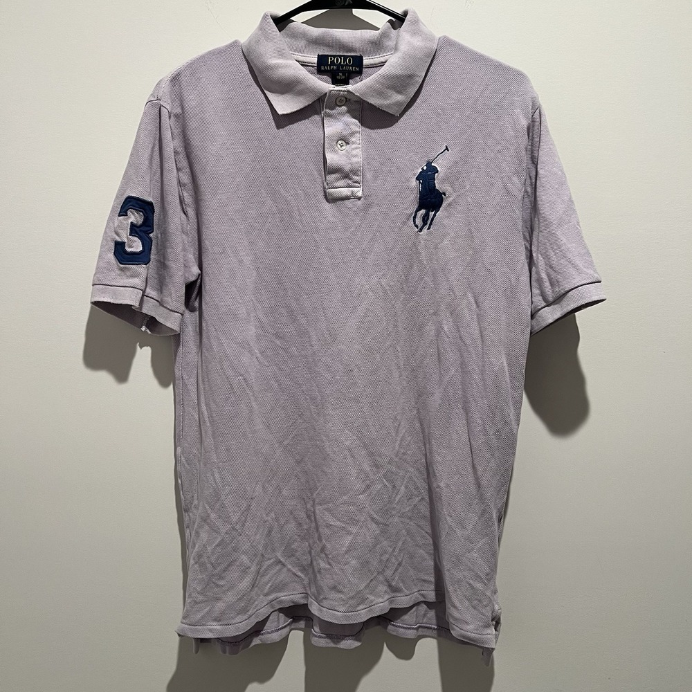 Polo Ralph Lauren Youth (18-20) XL Polo Purple Short Sleeve Navy Big Pony - Picture 2 of 5
